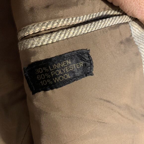 Witty Brothers Vintage Blazer Jacket Wool Linen Preppy academia Retro Tan 41 S - Picture 3 of 7